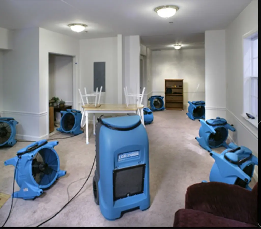 Air movers and dehumidifier setup for Water Extraction & Removal in Pleasure Point